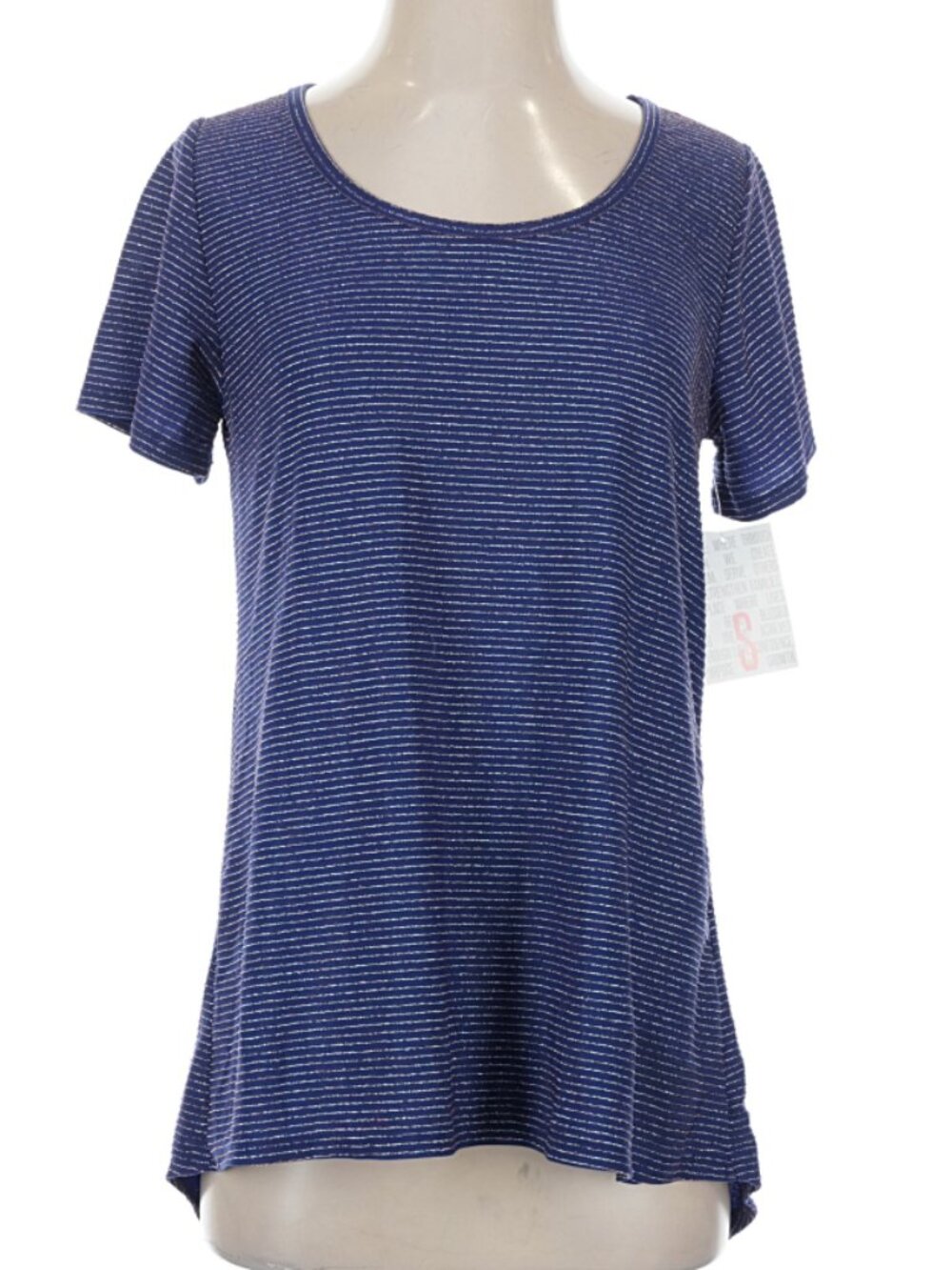 LuLaRoe Size S Short sleeve top - Blue with Metallic Thread - NEW WITH TAGS